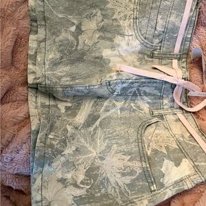 Hollister Green and White Mini Skirt